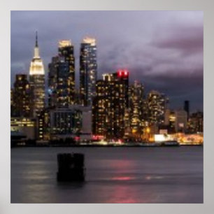 Panoramische Ansicht des frühen Abends von Poster