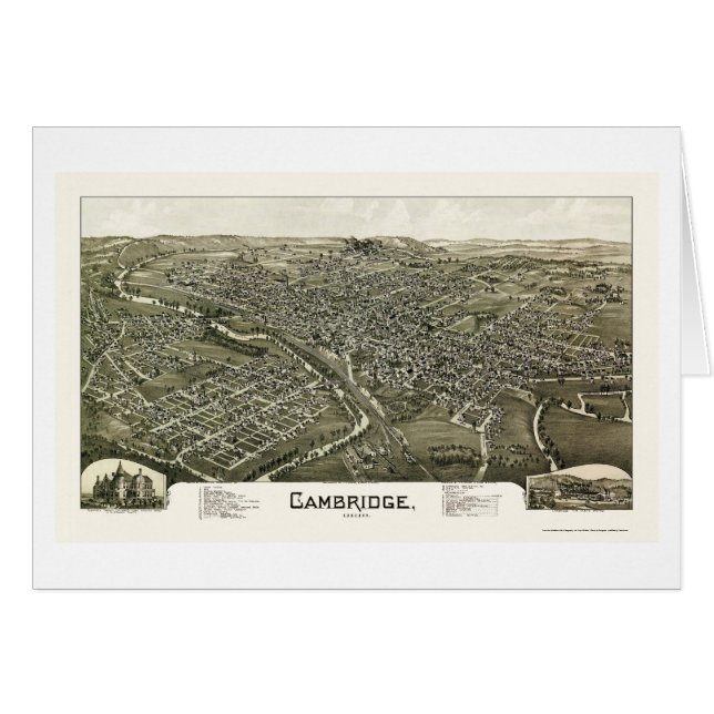 Panoramische Karte Cambridges, OH- - 1897 (Vorderseite (Horizontal))