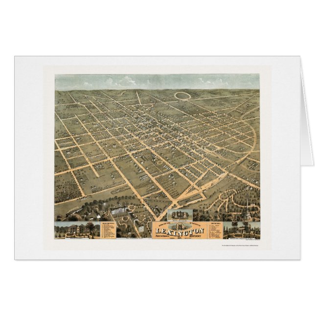 Panoramische Karte Lexingtons, KY - 1871 (Vorderseite (Horizontal))