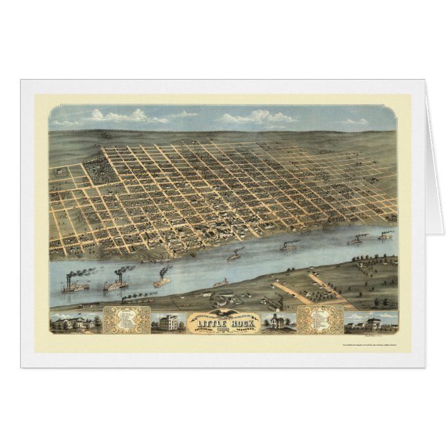 Panoramische Karte Little Rocks, Arkansas - 1871 (Vorderseite (Horizontal))