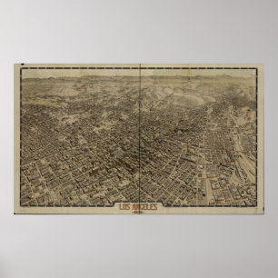 Panoramische Karte Los Angeless Kalifornien 1909 Poster