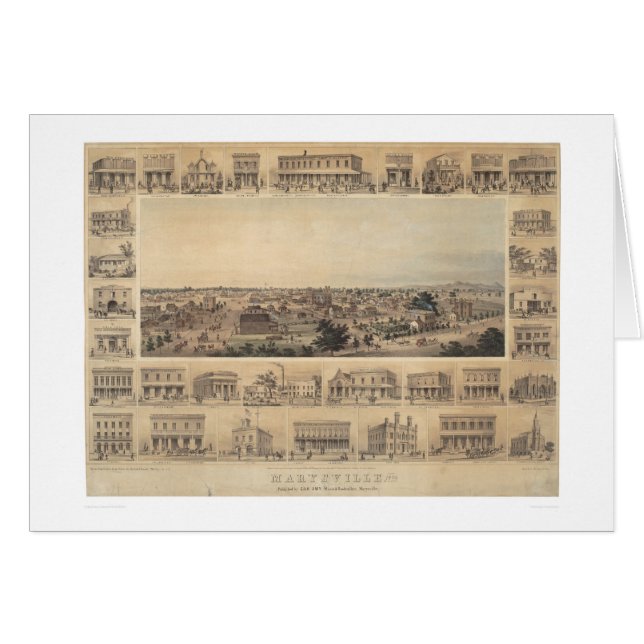 Panoramische Karte Marysvilles, Kalifornien (Vorderseite (Horizontal))