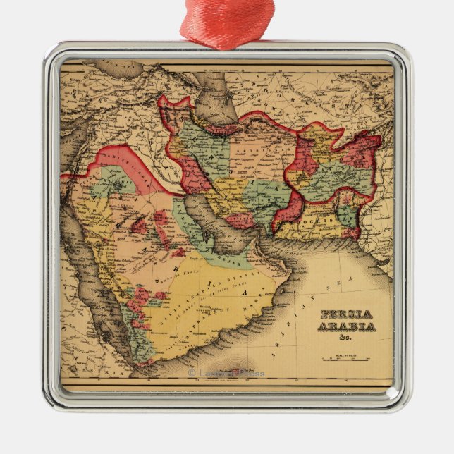 Panoramische Karte Mittlere Osten-"Persiens Ornament Aus Metall (Vorne)