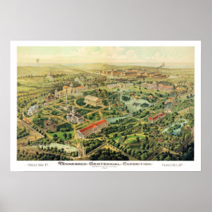 Panoramische Karte Nashvilles TN DIGITAL Poster