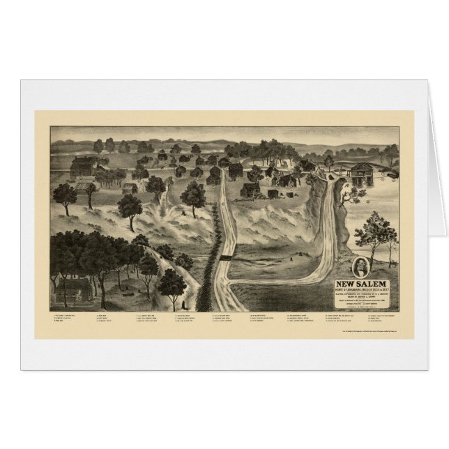 Panoramische Karte neuen Salems, IL - 1837 (Vorderseite (Horizontal))