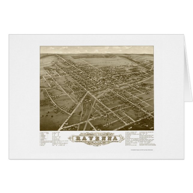 Panoramische Karte Ravennas, OH- - 1882 (Vorderseite (Horizontal))