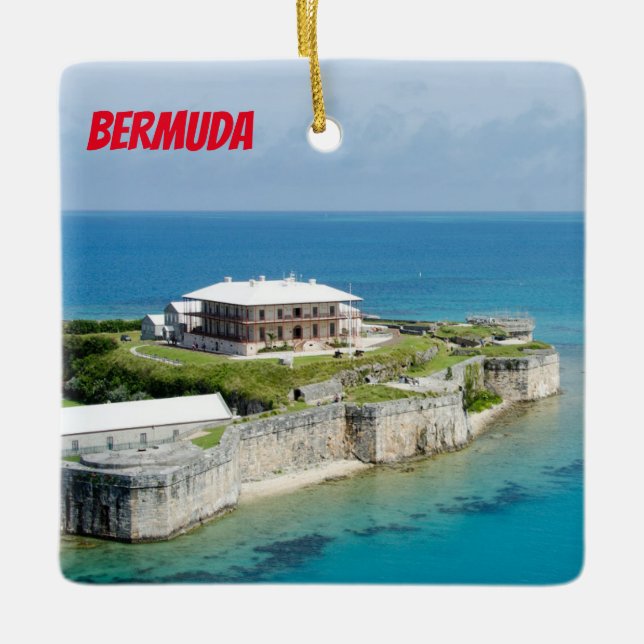 Panoramische Weihnachtsverzierung Bermudas Keramikornament (Vorderseite)