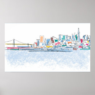 Panoramisches San Franciso, CA Poster