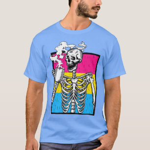 Panseual Skeleton Drink Kaffee Gay Lesbian LGBT T-Shirt