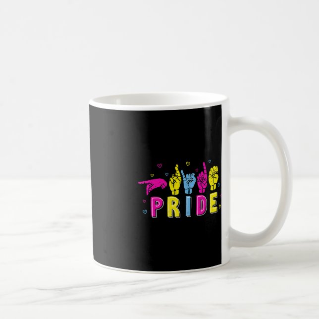 Pansexual ASL Pride Pan Rainbow Sign Language Deaf Kaffeetasse (Rechts)