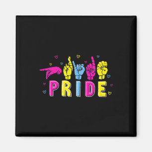 Pansexual ASL Pride Pan Rainbow Sign Language Deaf Magnet