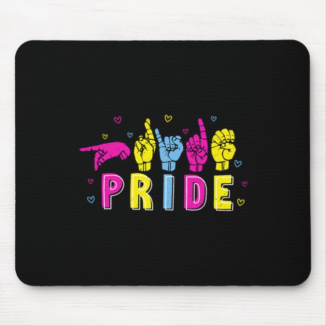 Pansexual ASL Pride Pan Rainbow Sign Language Deaf Mousepad (Vorne)