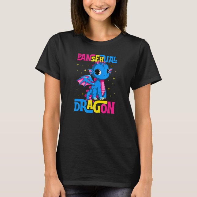 Pansexual Dragon Niedlich Trendy Majestic Lgbtq Pr T-Shirt (Vorderseite)