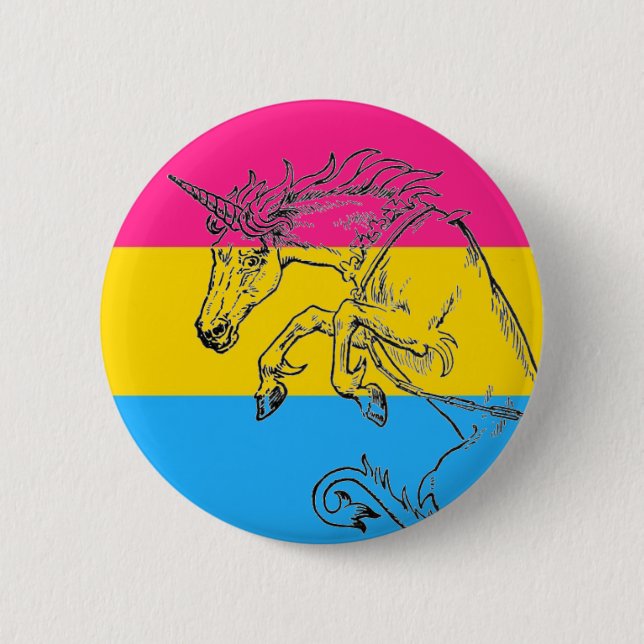 Pansexual Einhorn-Knopf Button (Vorderseite)