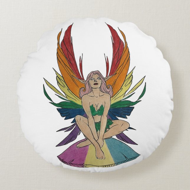 Pansexual-Fee Rundes Kissen (Vorderseite)