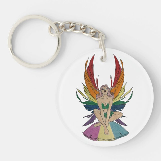 Pansexual-Fee Schlüsselanhänger (Vorderseite)