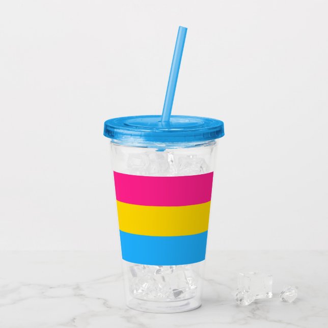 Pansexual Flag Acryltrinkbecher (Rückseite Ice)