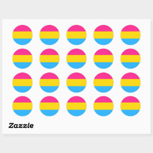 Pansexual Flag Aufkleber, Prix Community / Geschle Runder Aufkleber