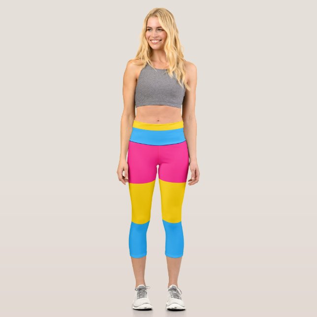 Pansexual Flag Capri Leggings (Vorderseite)