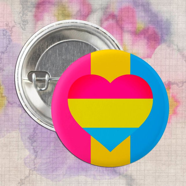 Pansexual Flag, Herz & Stolz Community / Geschlech Button (Von Creator hochgeladen)