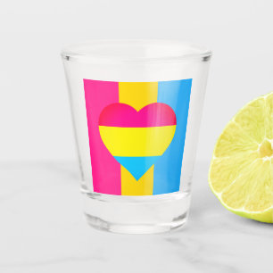 Pansexual Flag, Herz & Stolz Community / Geschlech Schnapsglas