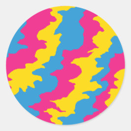 Pansexual Flag Patterns Runder Aufkleber
