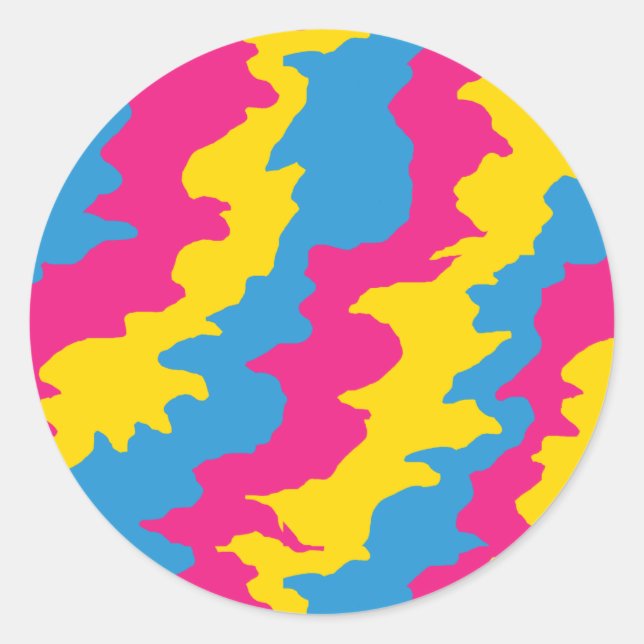 Pansexual Flag Patterns Runder Aufkleber (Vorderseite)