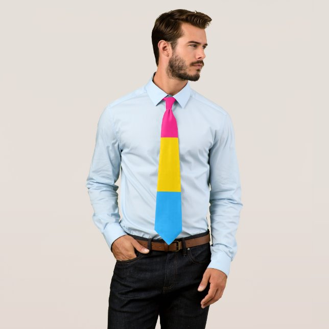 Pansexual Flag Pink Yellow Blue Streifen LGBT Krawatte (Beispiel)