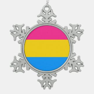 Pansexual Flagge Schneeflocken Zinn-Ornament