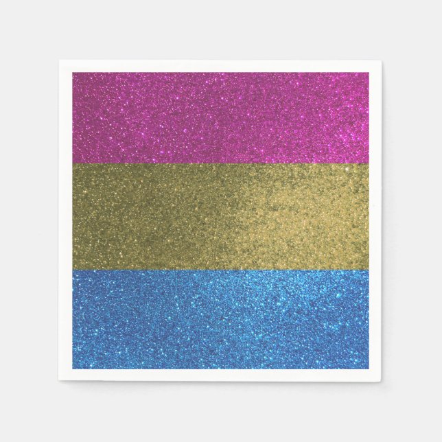 Pansexual Gay Pride Flag Colors Glitzer Party Serviette (Vorderseite)