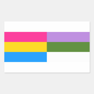 Pansexual/genderqueer Flaggenaufkleber Rechteckiger Aufkleber