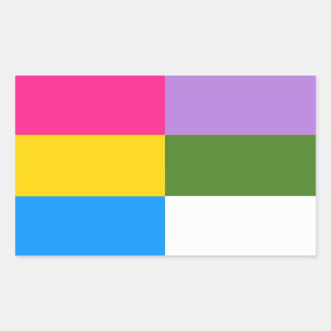 Pansexual/Genderqueer Rechteckiger Aufkleber (Vorderseite)