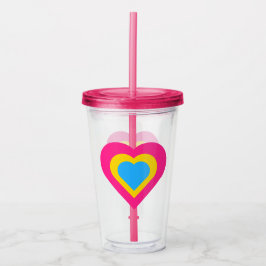Pansexual Heart Acrolic Tumbler Acryltrinkbecher