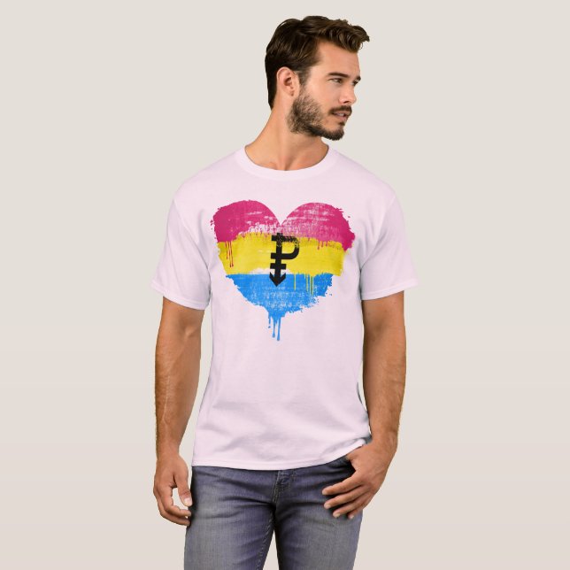 PANSEXUAL HERZ - PANSEXUAL LIEBE - SYMBOL - T-Shirt (Vorne ganz)