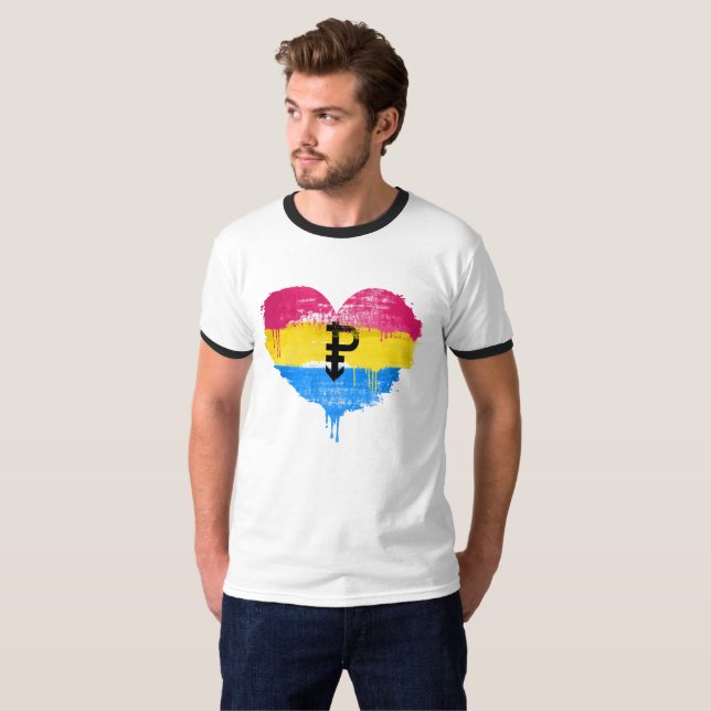 PANSEXUAL HERZ - PANSEXUAL LIEBE - SYMBOL - T-Shirt (Vorne ganz)