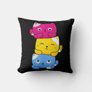 Pansexual Kawaii Cat Anime Art Niedlich Pan Pride Kissen