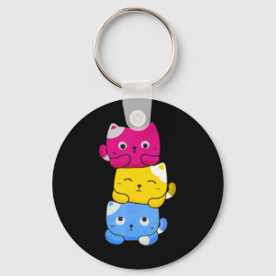 Pansexual Kawaii Cat Anime Art Niedlich Pan Pride Schlüsselanhänger