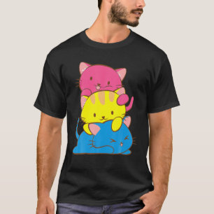Pansexual Kawaii Cat Anime Art Niedlich Pan Pride  T-Shirt