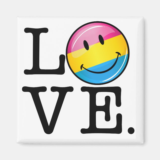 Pansexual Liebe Lächeln Flag Magnet (Vorne)