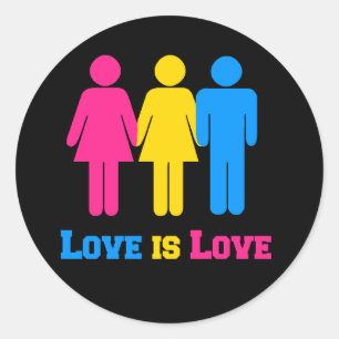 Pansexual-Liebe Runder Aufkleber
