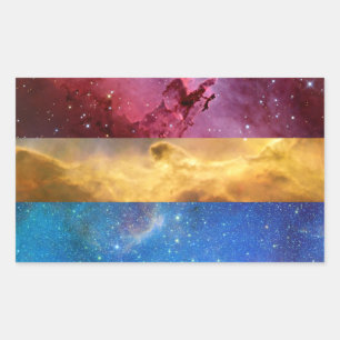 Pansexual Nebelfleckflaggenaufkleber Rechteckiger Aufkleber