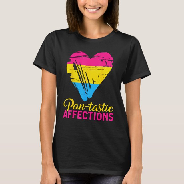 Pansexual Pan tastic Affections Heart Pansexual Fl T-Shirt (Vorderseite)