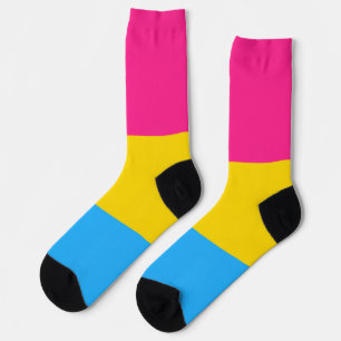 Pansexual Pink Fuchsia Gelb Blau Streifen LGBT Socken