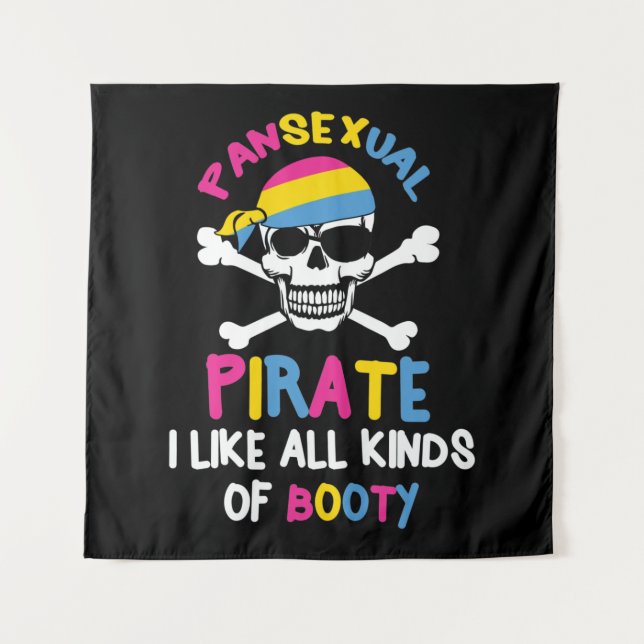 Pansexual Pirate Hintern LGBTQ Pride Geschenk Wandteppich (Vorderseite)