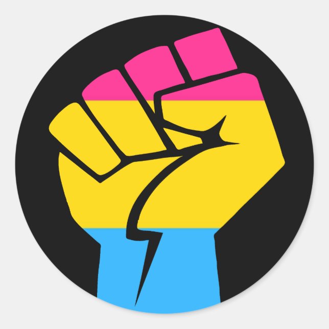Pansexual Power Runder Aufkleber (Vorderseite)