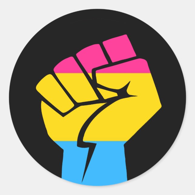 Pansexual Power Runder Aufkleber (Vorderseite)