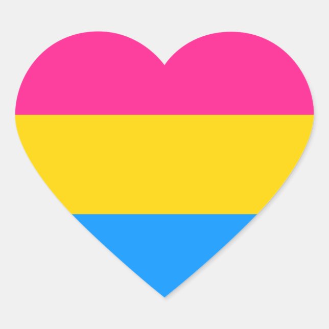 Pansexual Pride Aufkleber - Herzen (Vorderseite)