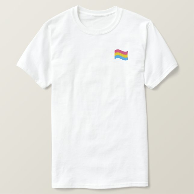 Pansexual Pride Besticktes T-Shirt (Design vorne)