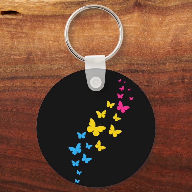 Pansexual Pride Butterfly Trail Schlüsselanhänger (Vorderseite)