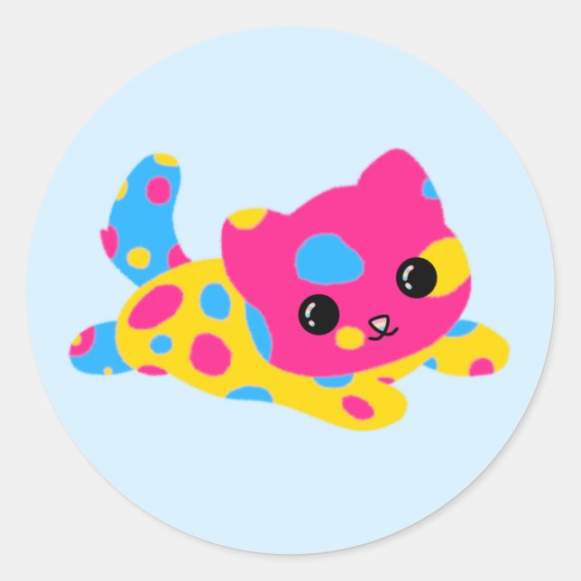 Pansexual Pride Cat Stickers (Vorderseite)